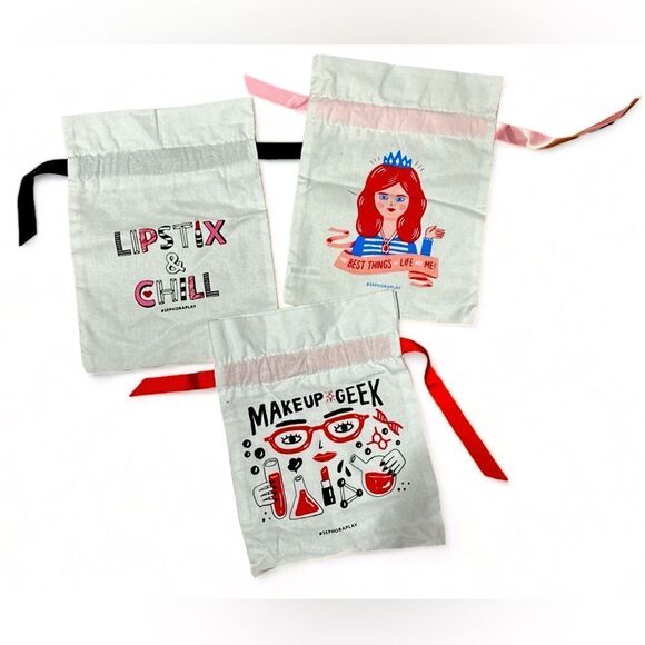 (Lot of 3) Sephora Sephoraplay Glam Play Gift Travel Bags (9”x‎ 7”) ~(New) - Picture 1 of 5
